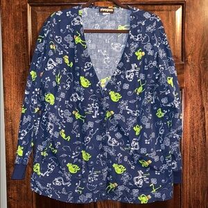Blue and Green Kermit scrub Jacket